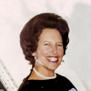 Detail from a photograph of Yolande (1923–2023) by an unknown photographer. Undated.