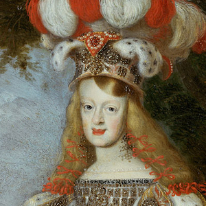 Ausschnitt des Gemäldes der Kaiserin Margarita Teresa (1651-1673) von Jan Thomas. Datiert 1667.