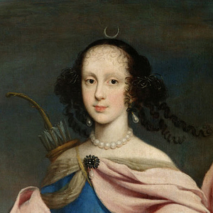 Ausschnitt des Gemäldes der Kaiserin Claudia Felicitas (1653-1676) von Giovanni Maria Morandi. Wahrscheinlich 1666.