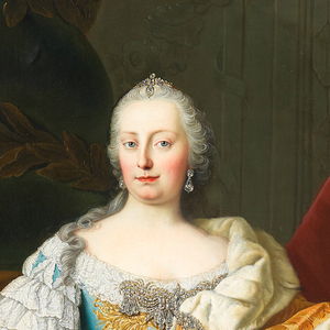 Detail of the painting of Empress Maria Theresa (1695–1770) by Martin van Meytens. Dated 1744.