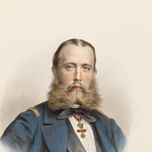 Detail from the engraving of Maximilian (1832–1867) by Josef Kriehuber. Dated 1867.