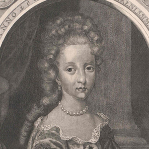 Ausschnitt der Grafik von Maria Theresia (1684-1696) von Philipp Kilian. Datiert 1684.