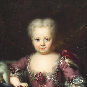 Ausschnitt des Gemäldes von Maria Amalia (1724-1730) von Andreas Möller. Datiert 1727.
