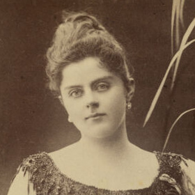 Detail of a photograph of Mary Baroness of Vetsera by an unknown photographer. Dated 1887.