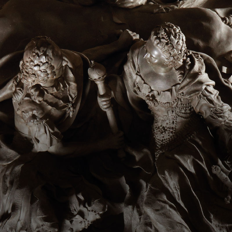 Aufsicht auf den Doppelsarkophag von Maria Theresia und Franz I Stephan.