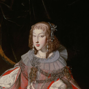 Ausschnitt des Gemäldes der Kaiserin Maria Leopoldine (1632-1649) von einem unbekannten Künstler. Datiert 1648.