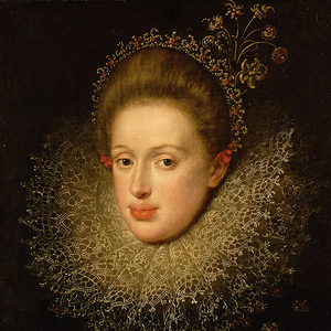 Ausschnitt des Gemäldes der Kaiserin Anna (1585-1618) von Hans von Aachen. Datiert 1604.